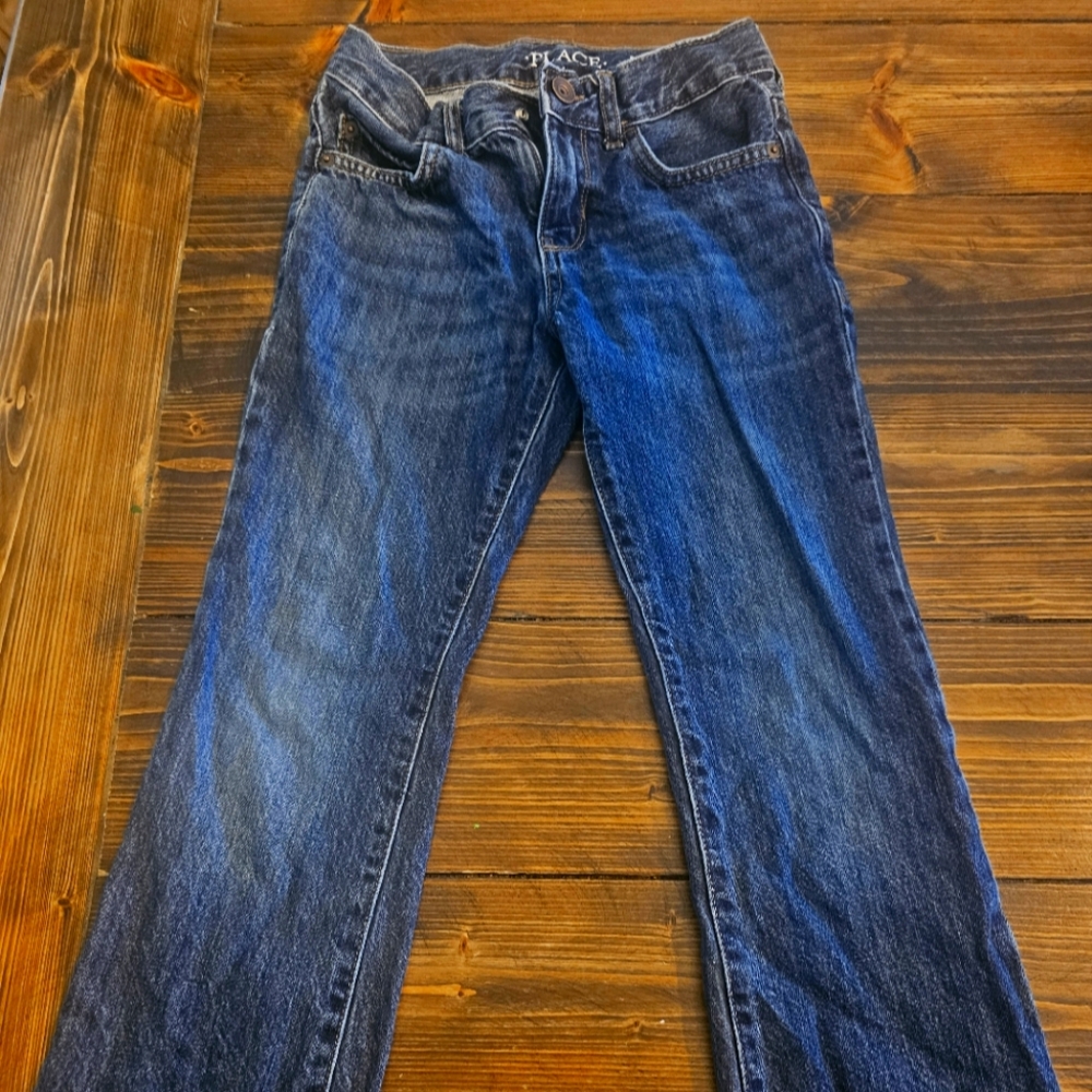 Boys Children's Place Boot Cut Blue Jeans, Size 7